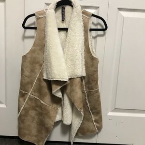 Design Lab Faux Suede Fur Lined Vest